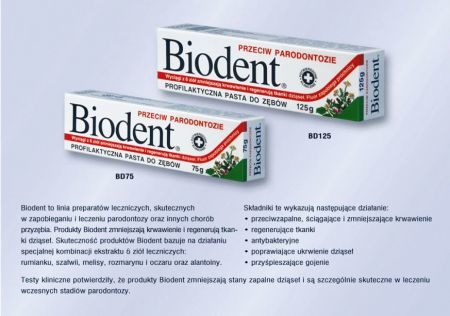 BIODENT Pasta do zębów przeciw parodontozie 125 g