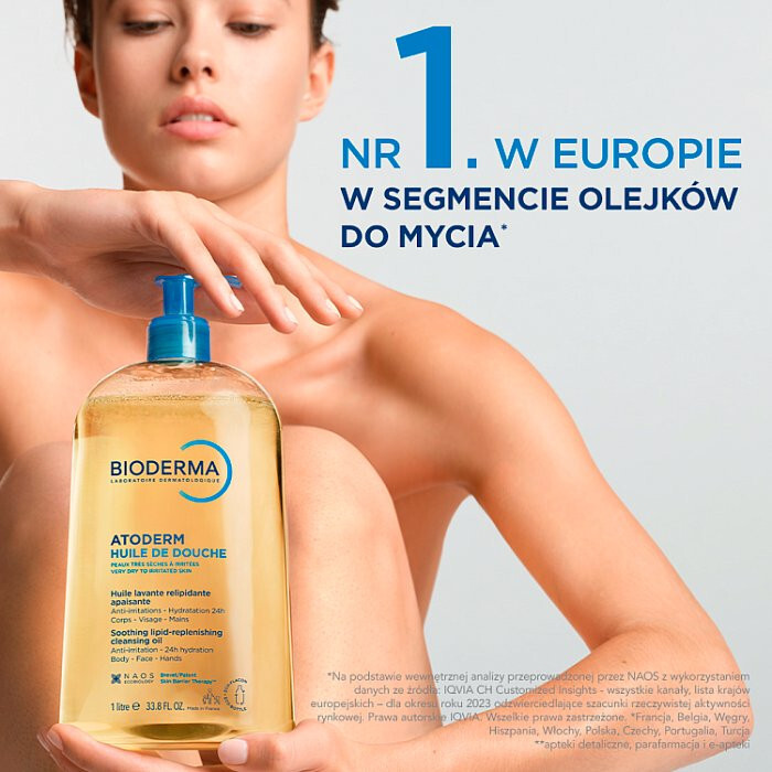 Bioderma Atoderm Huile De Douche Olejek do kąpieli i pod prysznic, 1000 ml