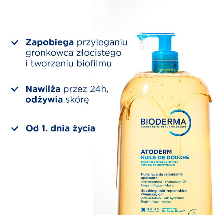 Bioderma Atoderm Huile De Douche Olejek do kąpieli i pod prysznic, 1000 ml