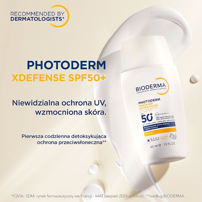 Bioderma Photoderm XDefense Ultra-Fluid ultralekki fluid SPF 50+ bezbarwny, 40 ml