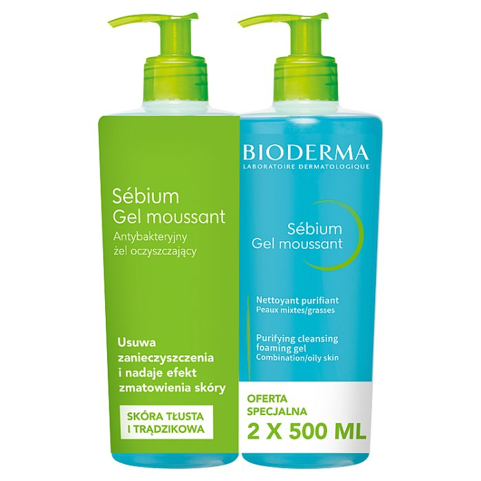 BIODERMA Sebium Gel Moussant 2 x 500 ml
