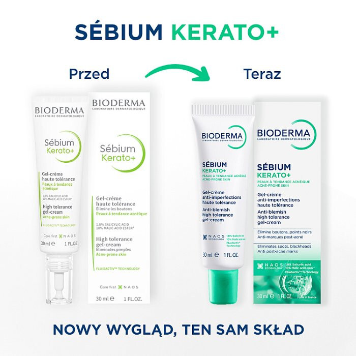 BIODERMA Sebium Kerato+ Żel-krem przeciw niedoskonałościom 30 ml