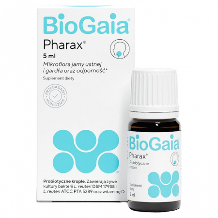 BioGaia Pharax krople probiotyczne dla niemowląt dzieci i dorosłych, 5 ml
