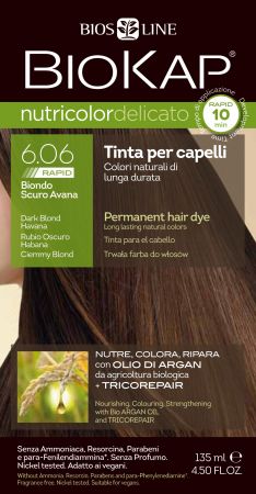 BIOKAP NutriColor Delicato Rapid 6.06 (Ciemny blond) 135 ml