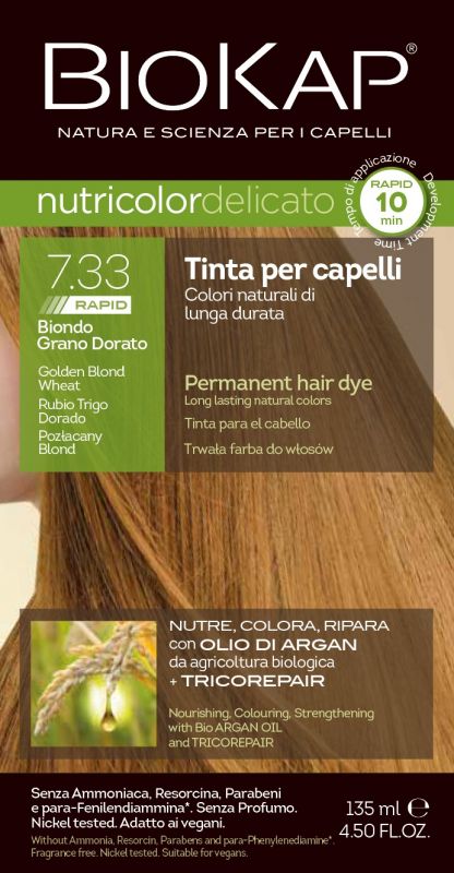 Biokap Nutricolor Delicato Rapid 7.33 pozłacany blond, 135 ml