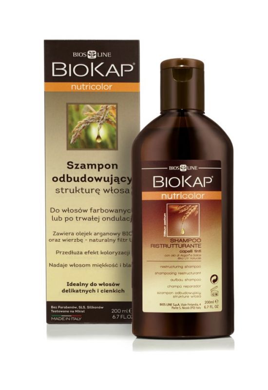 Biokap Nutricolor szampon odbudowujący, 200 ml