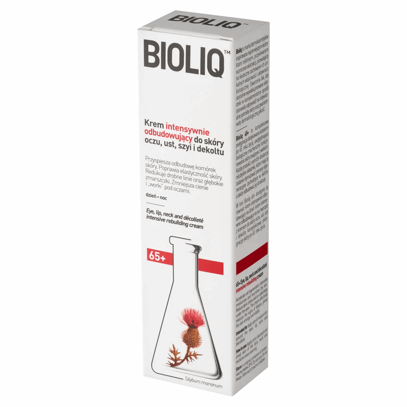 Bioliq 65+ Krem intensywnie odbudowujący do skóry oczu, ust, szyi i dekoltu, 15 ml