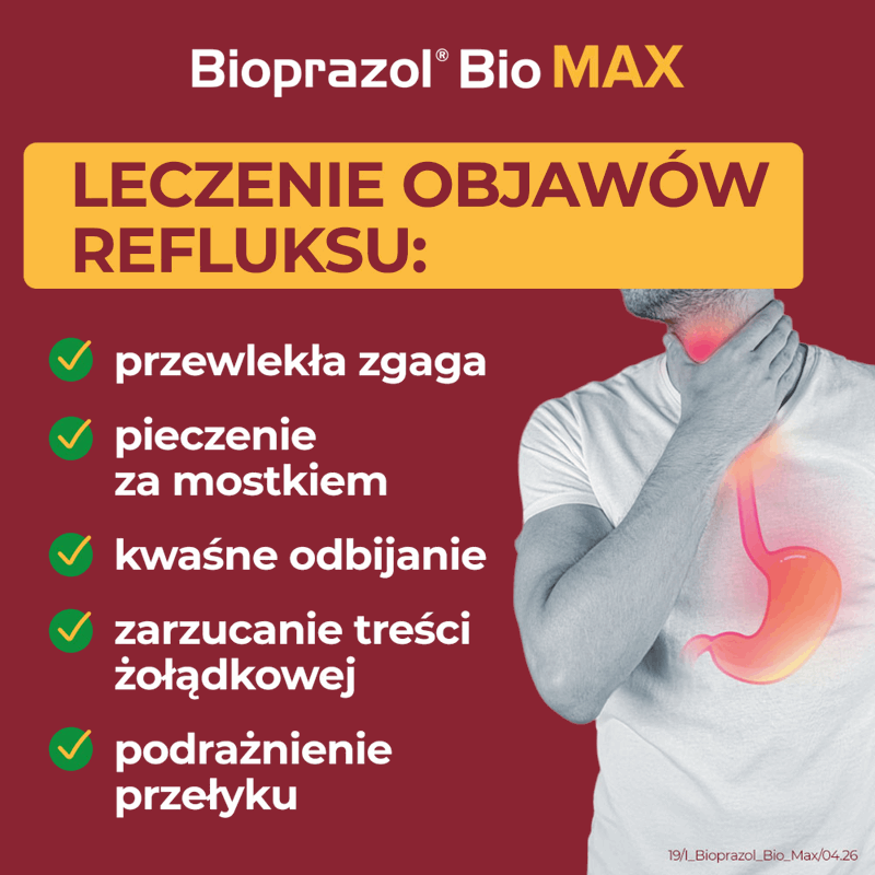 Bioprazol Bio Max 20 mg kapsułki dojelitowe twarde, 14 szt.