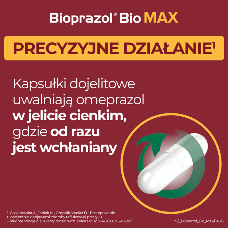Bioprazol Bio Max 20 mg kapsułki dojelitowe twarde, 14 szt.