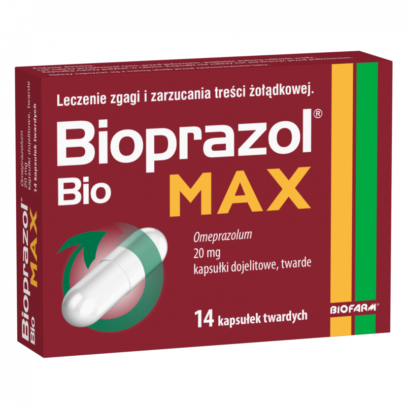 Bioprazol Bio Max 20 mg kapsułki dojelitowe twarde, 14 szt.
