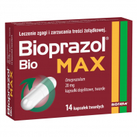 Bioprazol Bio Max 20 mg kapsułki dojelitowe twarde, 14 szt.