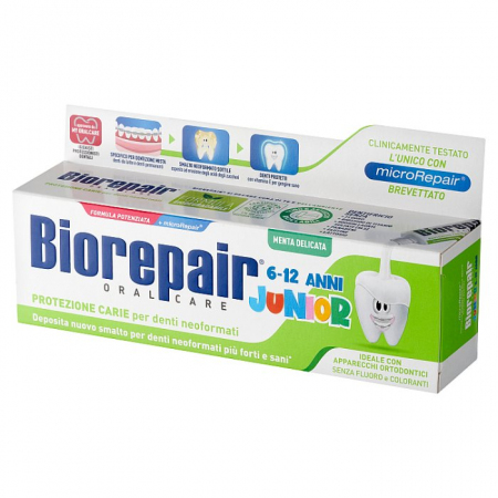 Biorepair Junior pasta do zębów dla dzieci 6-12 lat bez fluoru, 75 ml