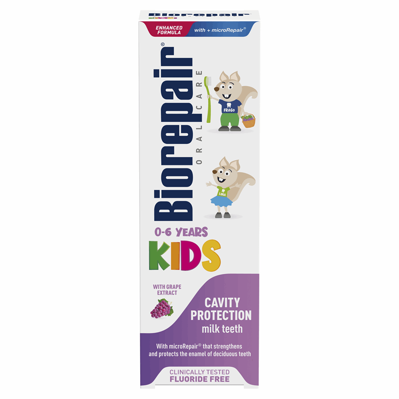 Biorepair Kids 0-6 lat Winogronowa pasta do zębów, 50 ml