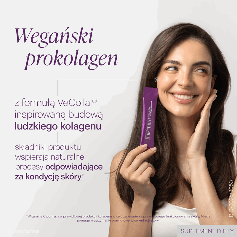 Biotebal Hair & Skin Collagen Booster saszetki z płynem o smaku liczi, 30 szt.