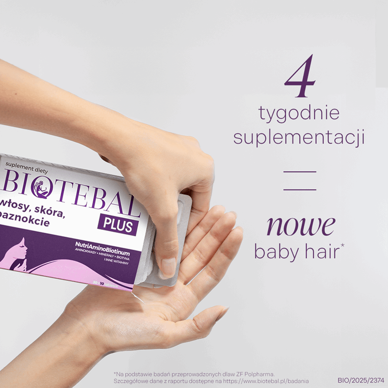 Biotebal Plus na włosy skórę i paznokcie tabletki z biotyną, 30 + 10 szt.