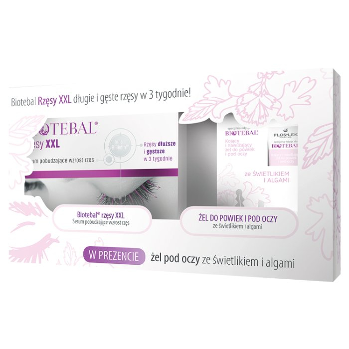 Biotebal rzęsy XXL serum 3 ml + żel ze świetlikiem i algami, 15 ml