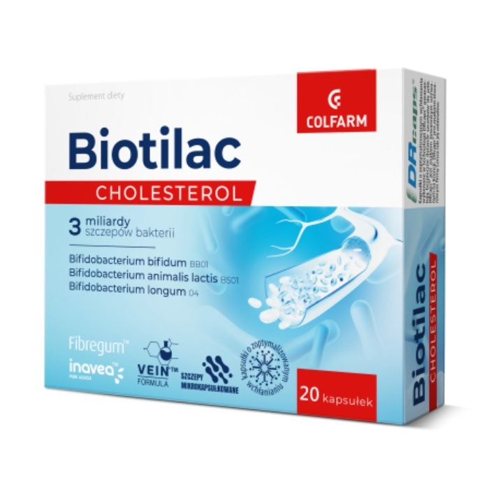Biotilac Cholesterol probiotyk mikrokapsułkowany kapsułki, 20 szt.