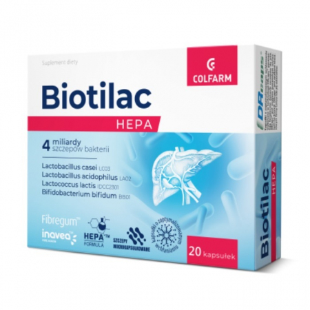 Biotilac HEPA probiotyk mikrokapsułkowany kapsułki, 20 szt.