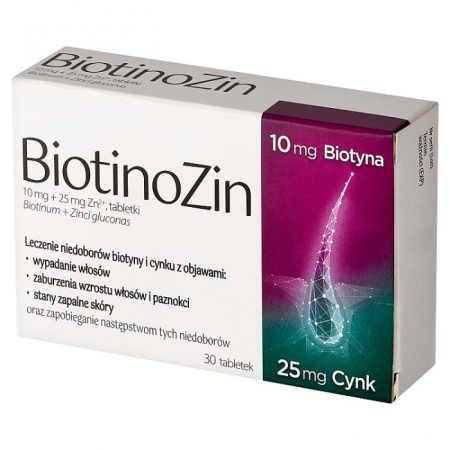 BiotinoZin tabletki na włosy, skórę i paznokcie, 30 szt.