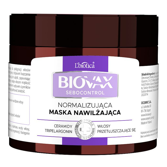 BIOVAX Sebocontrol Normalizująca maska seboregulująca 250 ml