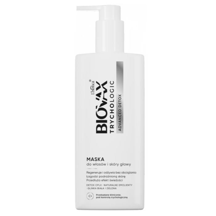 Biovax Trychologic Maska do włosów i skóry głowy Advanced Detox, 200 ml