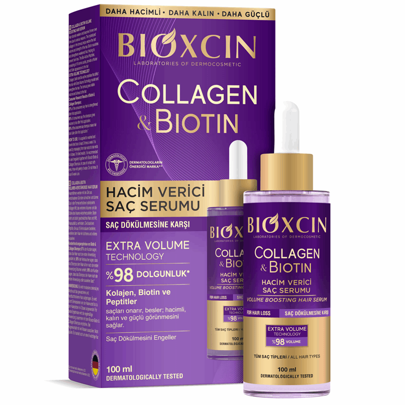 Bioxcin Collagen & Biotin Serum przeciw wypadaniu włosów zwiększające objętość, 100 ml