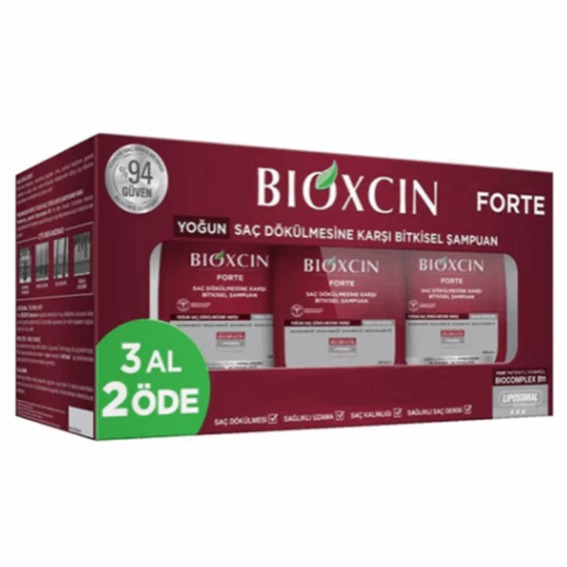 Bioxcin Forte Szampon przeciw silnemu wypadaniu włosów, 3 szt. po 300 ml