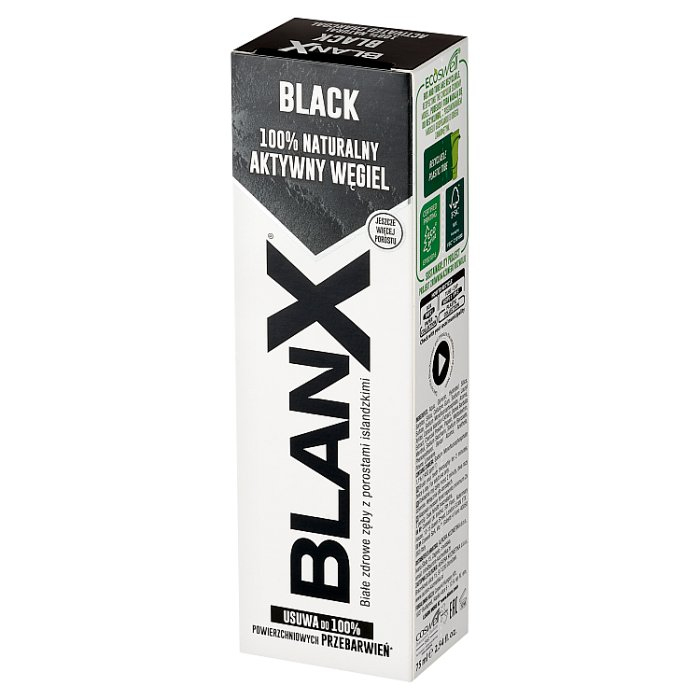 BLANX Black czarna pasta wybielająca do zębów z aktywnym węglem 75 ml