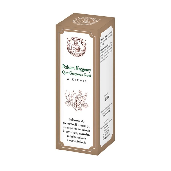 Bonimed Balsam Kręgowy Ojca Grzegorza na bóle kręgosłupa i stawów w kremie, 100 ml