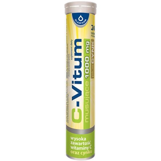 C-Vitum 1000 mg plus cynk tabletki musujące, 24 szt.