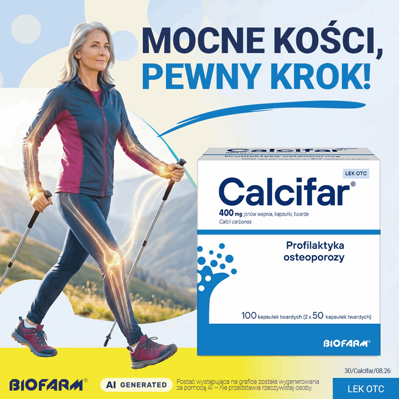 Calcifar 400 mg jonów wapnia kapsułki twarde, 100 szt.