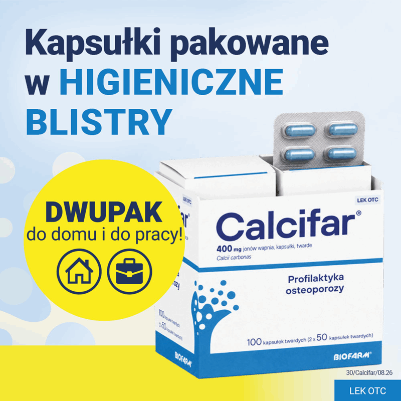 Calcifar 400 mg jonów wapnia kapsułki twarde, 100 szt.