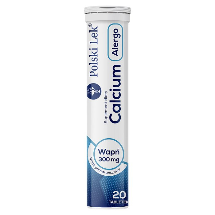 Calcium 300 Alergo tabletki musujące o smaku pomarańczowym, 20 szt.