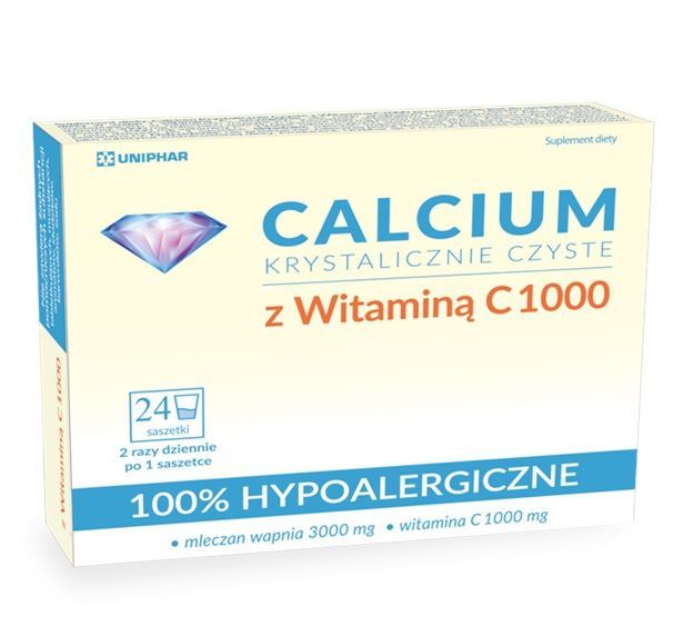 Calcium Krystalicznie Czyste + Witamina C saszetki, 24 szt.