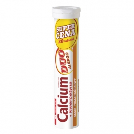 Calcium + Kwercetyna DUO Alergo (smak pomarańczowy) 20 tabletek musujących