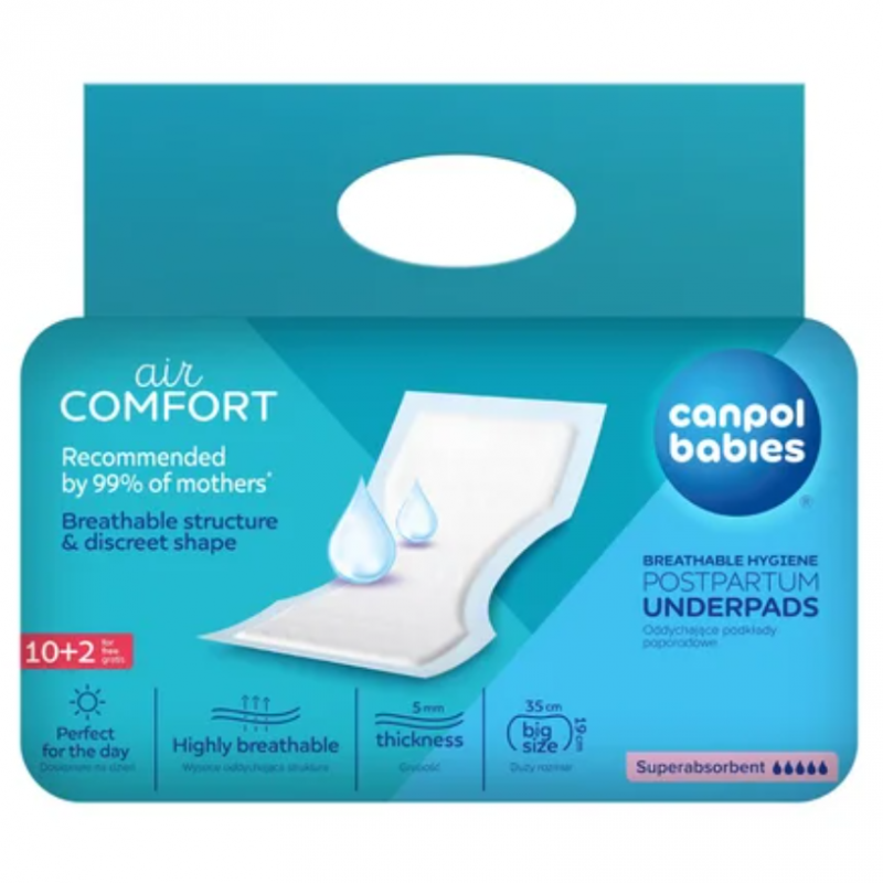Canpol Babies Oddychające podkłady poporodowe, 12 szt.