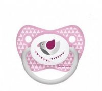 CANPOL LET'S CELEBRATE Smoczek silikonowy, anatomiczny różowy (6-18m) 1 szt.