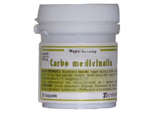 Carbo medicinalis 200 mg 20 kaps.