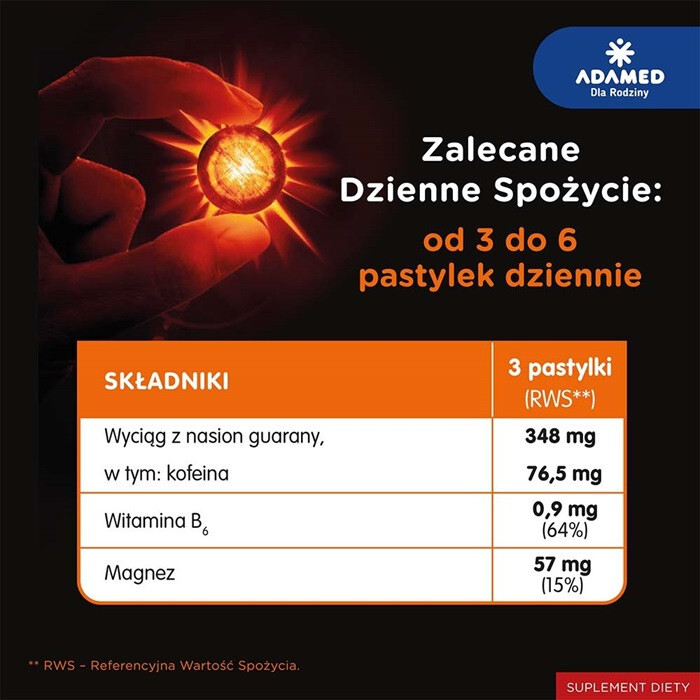 Cardiamid z kofeiną pastylki do ssania, 8 szt.