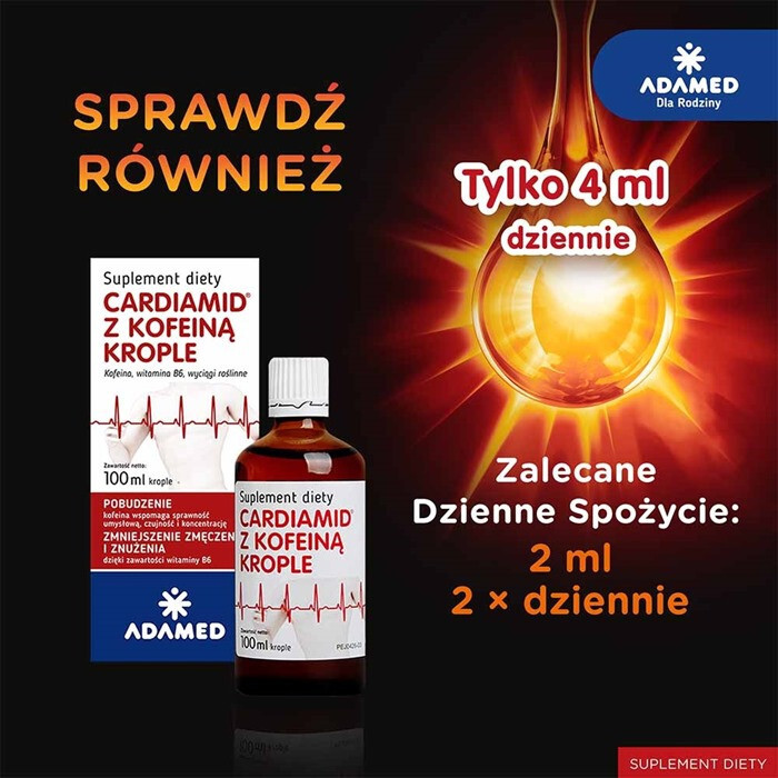 Cardiamid z kofeiną pastylki do ssania, 8 szt.