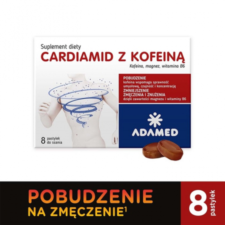 Cardiamid z kofeiną (smak cytrusowy) 8 pastylek do ssania