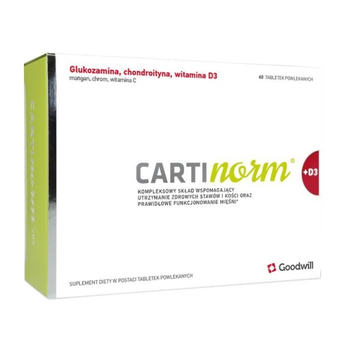 Cartinorm + D3 tabletki witamina D na stawy i mocne kości, 60 szt.