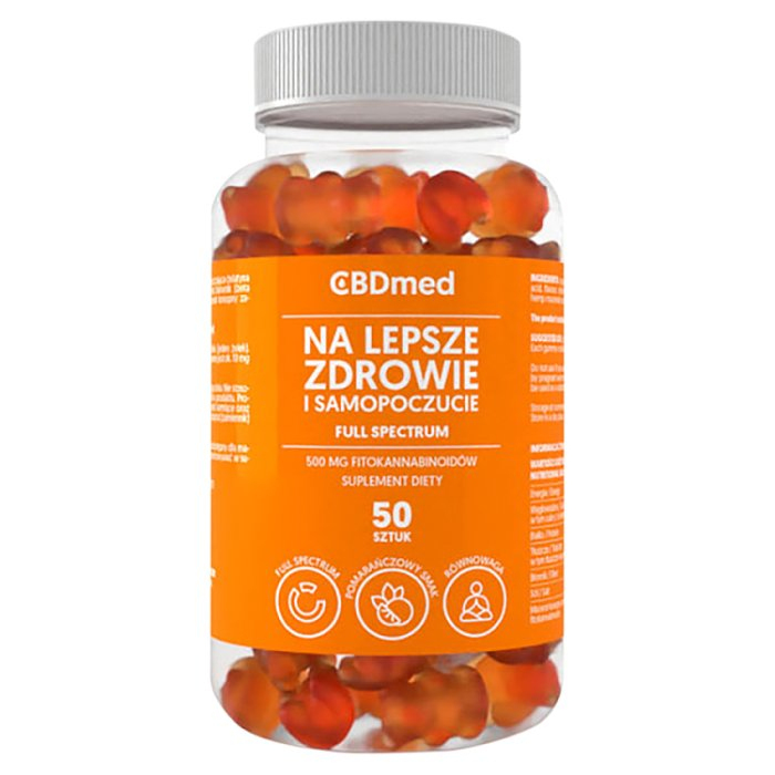 CBDmed Na lepsze zdrowie i samopoczucie Full Spectrum żelki, 50 szt.