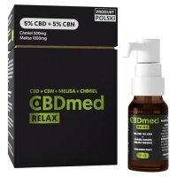 CBDmed Relax olejek CBD 5% + CBN 5% + melisa + chmiel, 10 ml