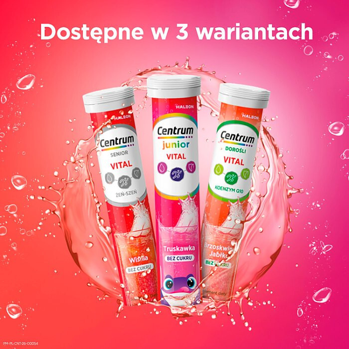 Centrum Vital Senior tabletki musujące o smaku wiśniowym, 20 szt.