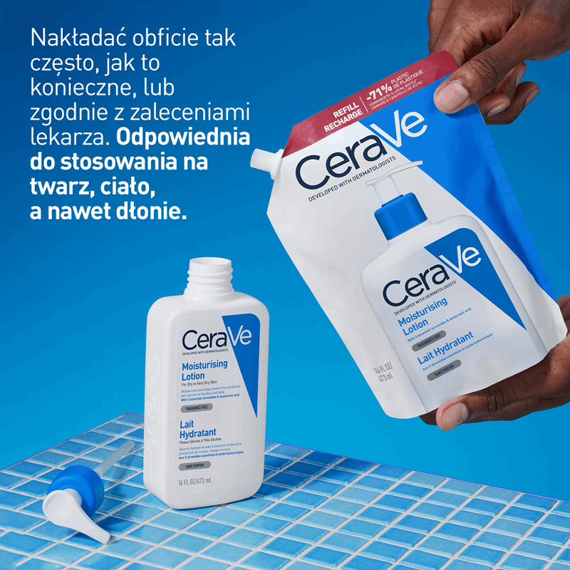 CeraVe Nawilżająca emulsja do skóry suchej i bardzo suchej zapas, 473 ml