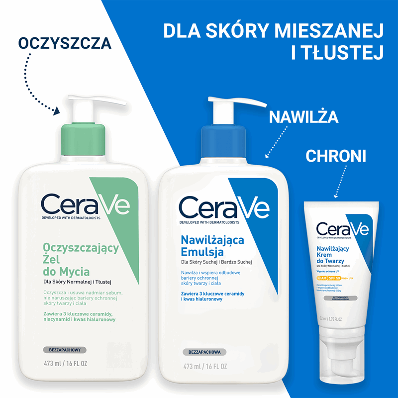 CeraVe Oczyszczający żel do mycia skóry normalnej i tłustej zapas, 473 ml