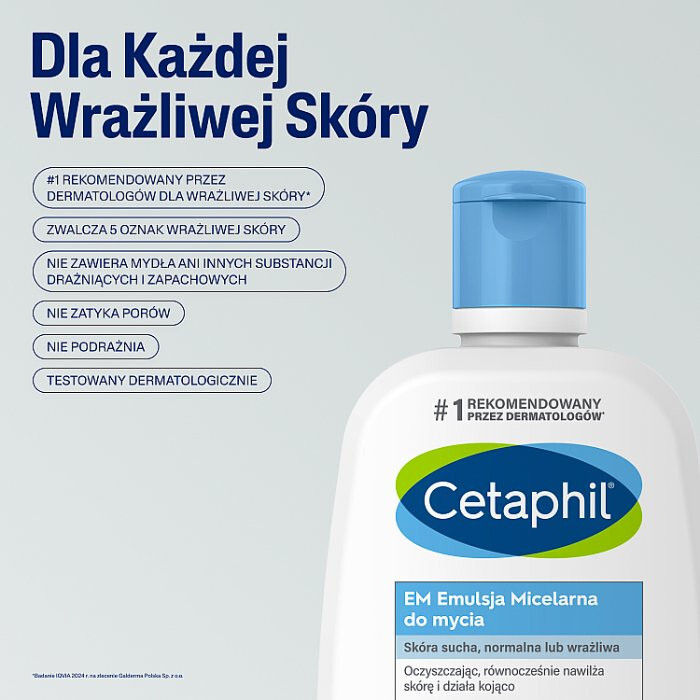 Cetaphil EM emulsja micelarna do mycia do skóry suchej i wrażliwej, 250 ml