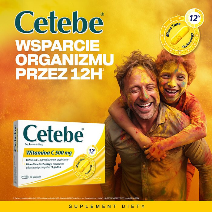 Cetebe Witamina C 500 mg w kapsułkach, 30 szt.