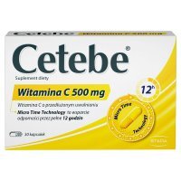 Cetebe Witamina C 500 mg w kapsułkach, 30 szt.